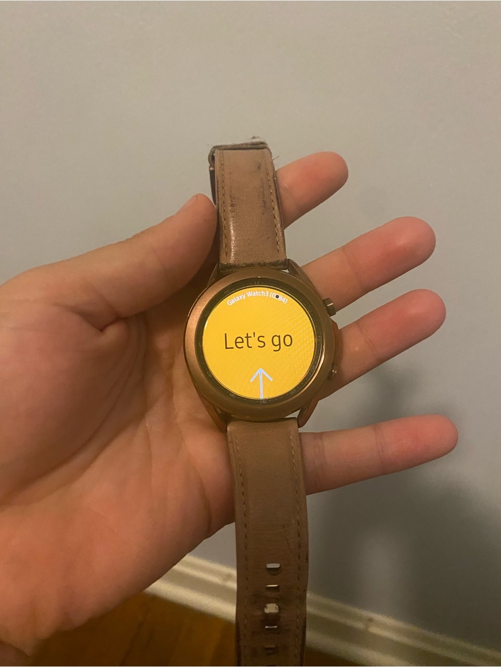 Samsung Round Smartwatch with dark pink band